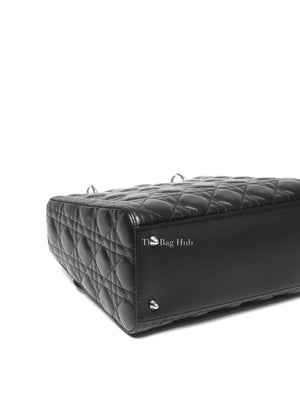 Dior Black Lambskin Cannage Medium Lady Dior Bag