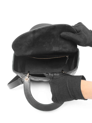Dior Black Lambskin Cannage Medium Lady Dior Bag