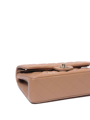 Chanel Dark Beige Quilted Caviar Leather Classic Double Flap Small Bag