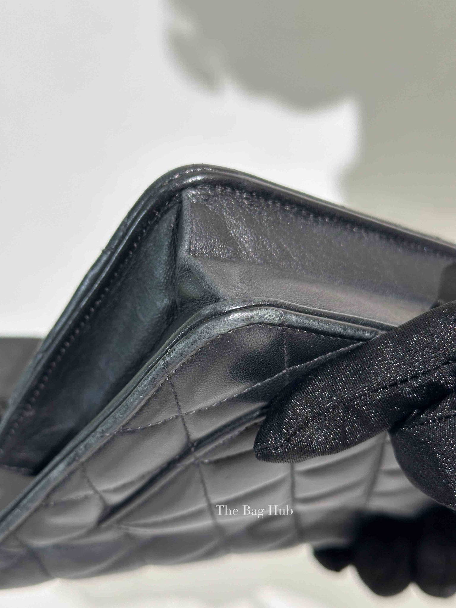 Chanel Black Quilted Lambskin Leather Wallet On Chain SHW