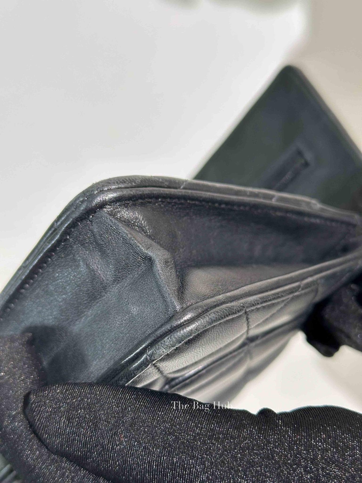 Chanel Black Quilted Lambskin Leather Wallet On Chain SHW