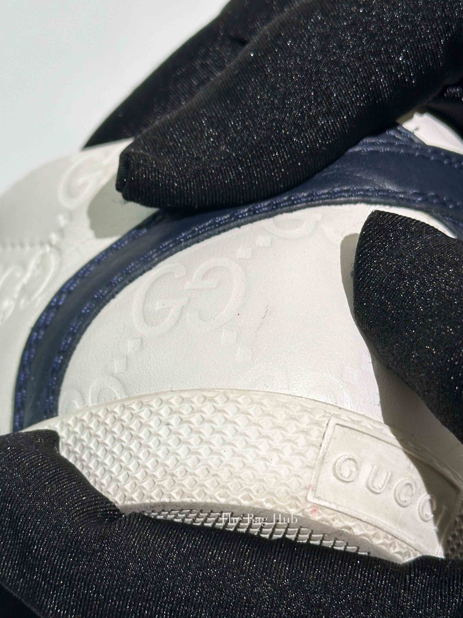 Gucci White Leather Guccissima Web Sneakers Size 37.5