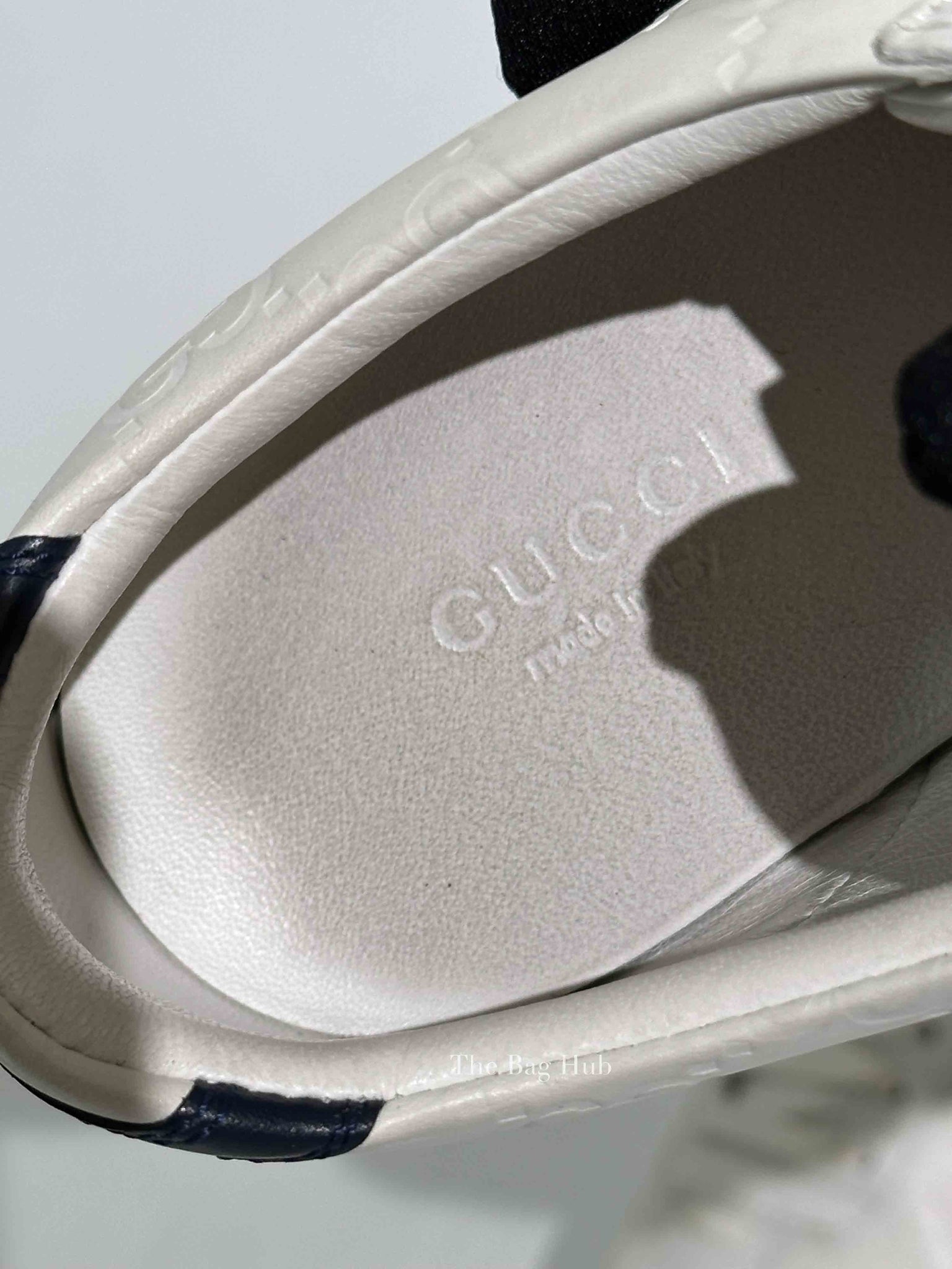 Gucci White Leather Guccissima Web Sneakers Size 37.5