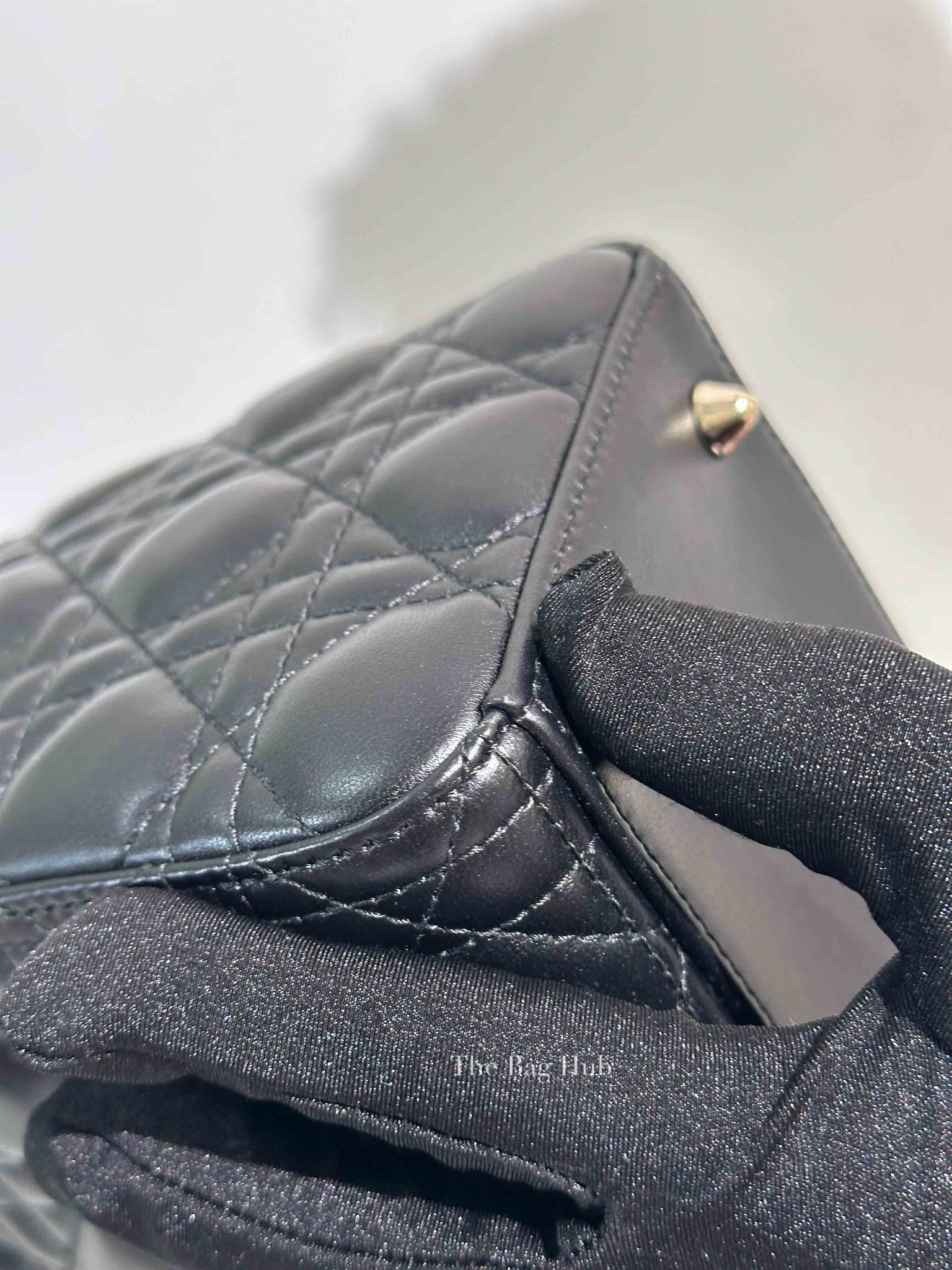 Dior Black Lambskin Cannage Medium Lady Dior Bag