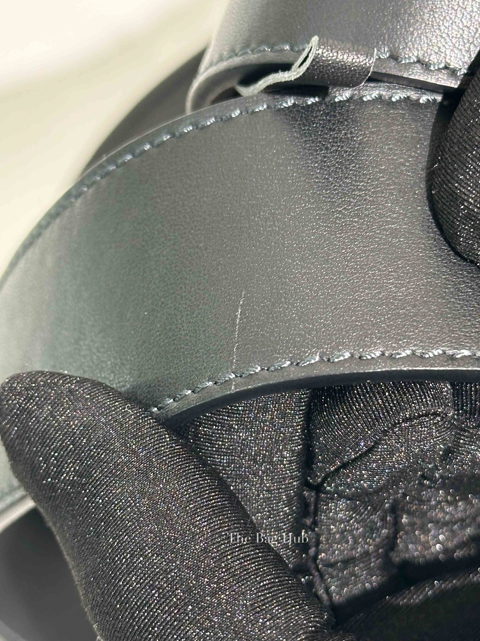 Gucci Black Leather Torchon Moon Double G 40mm Belt Size 90