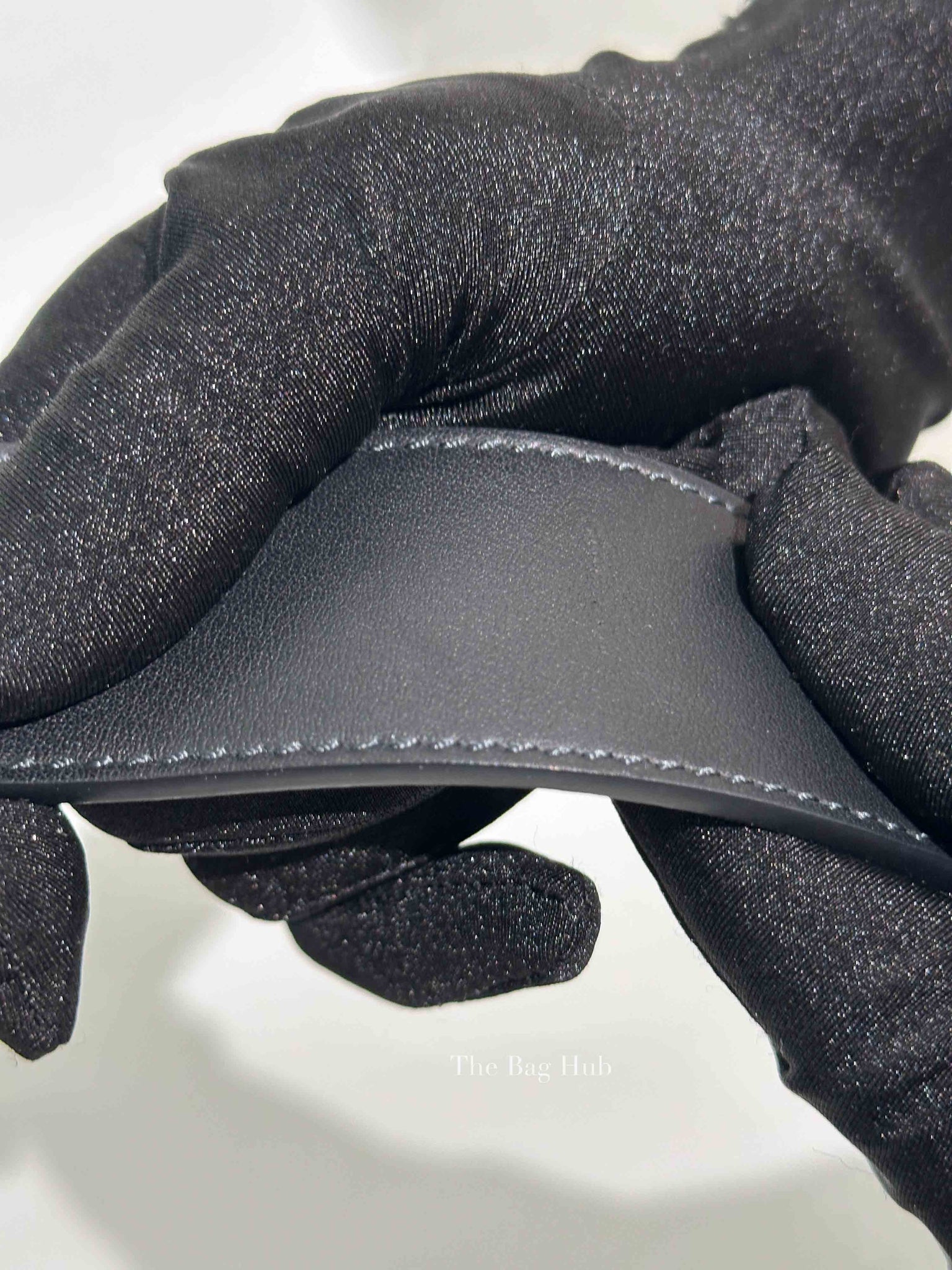 Gucci Black Leather Torchon Moon Double G 40mm Belt Size 90
