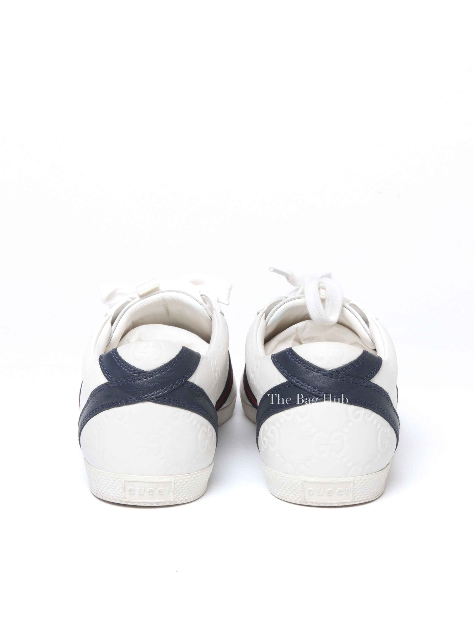 Gucci White Leather Guccissima Web Sneakers Size 37.5