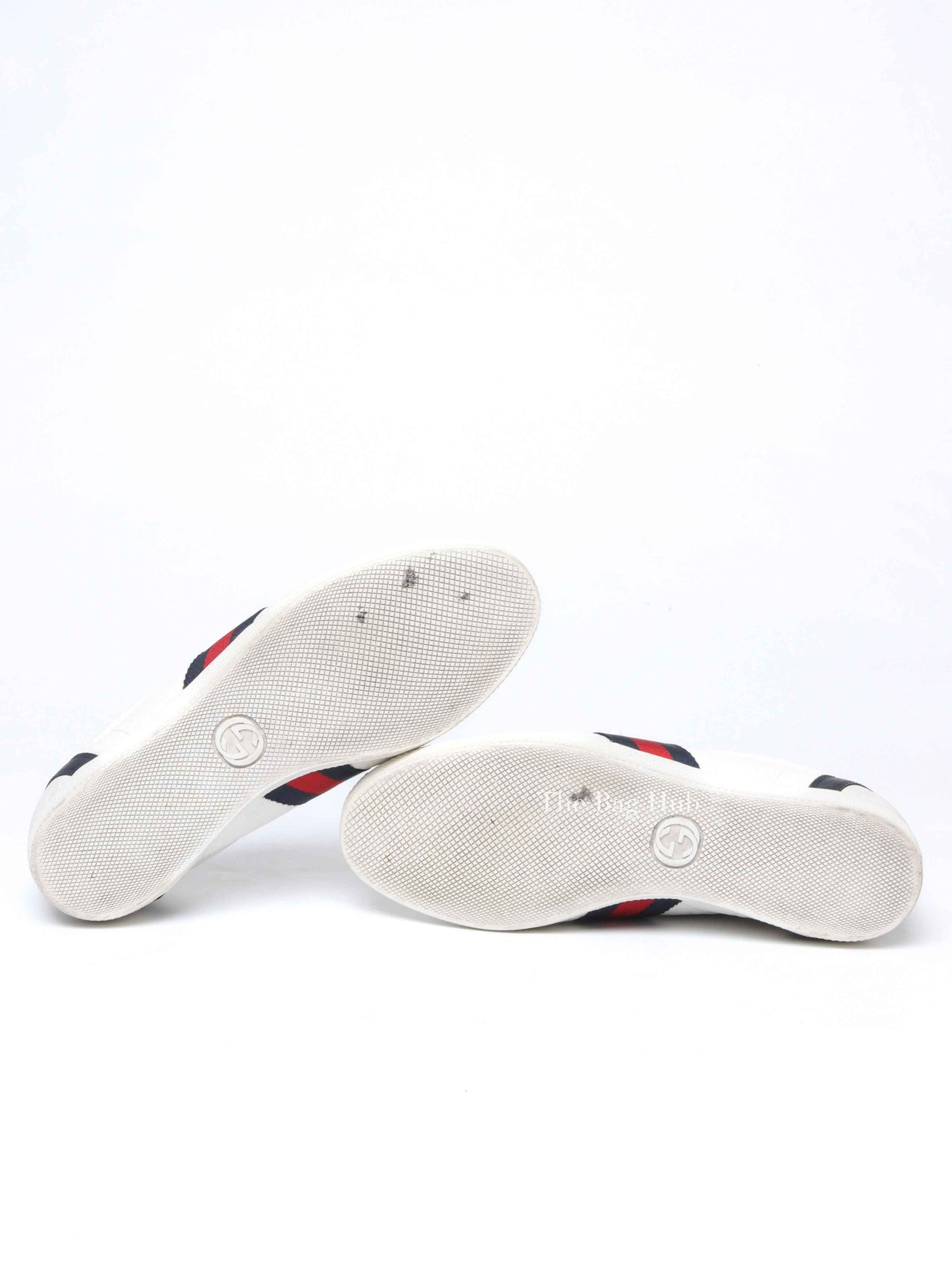 Gucci White Leather Guccissima Web Sneakers Size 37.5