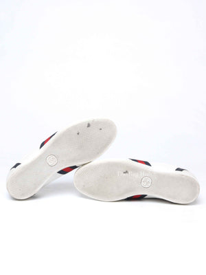Gucci White Leather Guccissima Web Sneakers Size 37.5