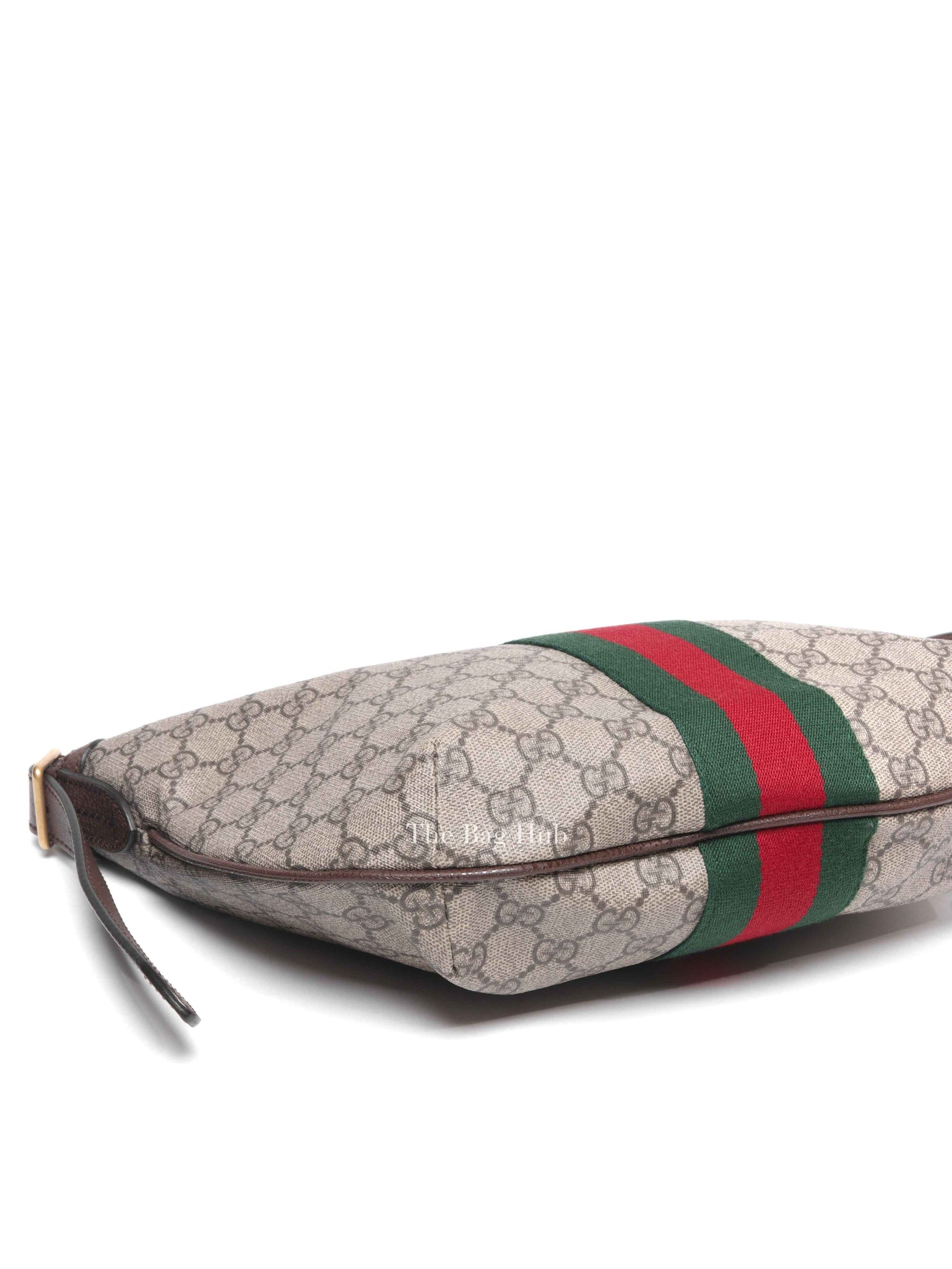 Gucci Brown GG Supreme Web Small Ophidia Half Moon Hobo Bag