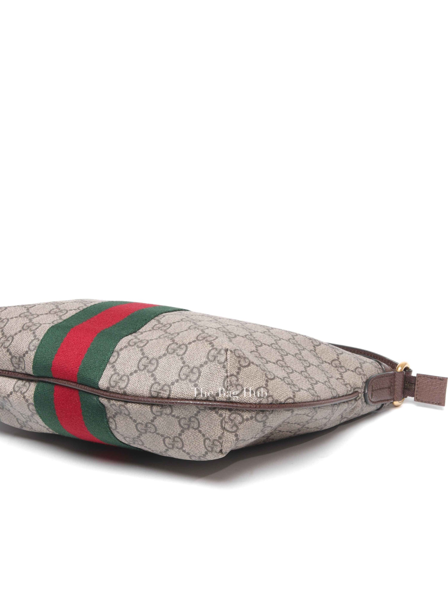 Gucci Brown GG Supreme Web Small Ophidia Half Moon Hobo Bag