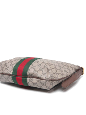 Gucci Brown GG Supreme Web Small Ophidia Half Moon Hobo Bag