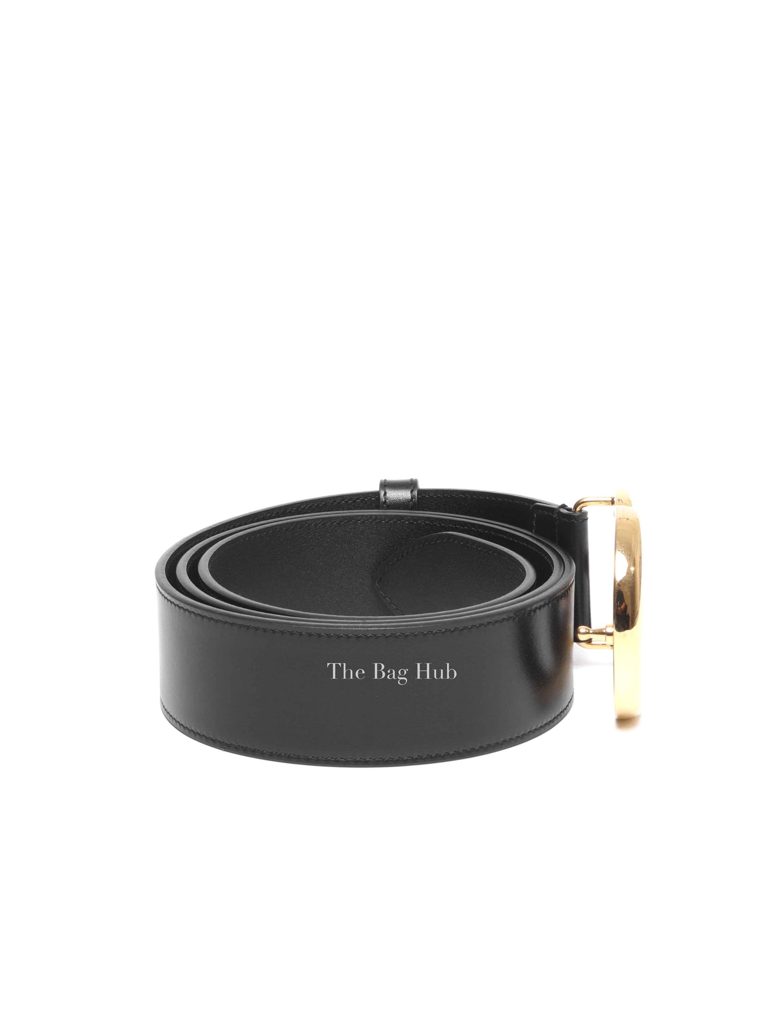 Gucci Black GG Marmont Leather 40mm Belt with Shiny Buckle Size 95