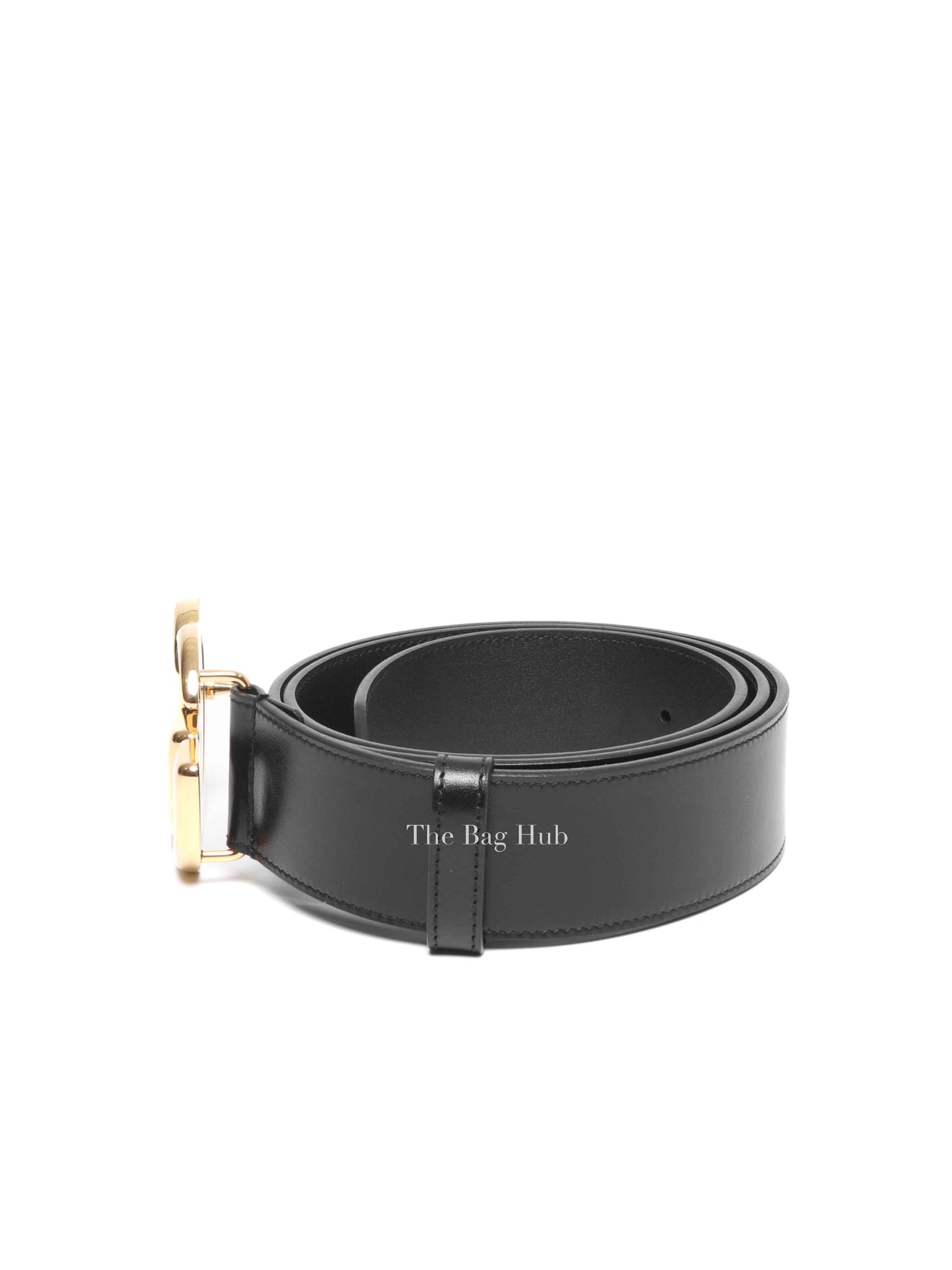 Gucci Black GG Marmont Leather 40mm Belt with Shiny Buckle Size 95