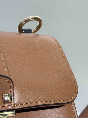 Valentino Tan Leather Rockstud Glam Lock Mini Crossbody Bag