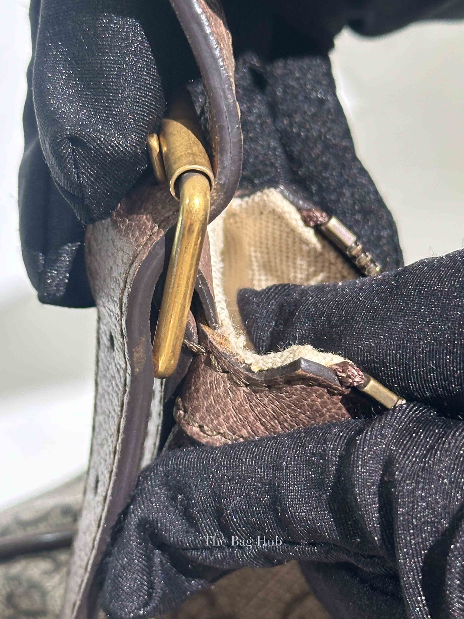 Gucci Brown GG Supreme Web Small Ophidia Half Moon Hobo Bag