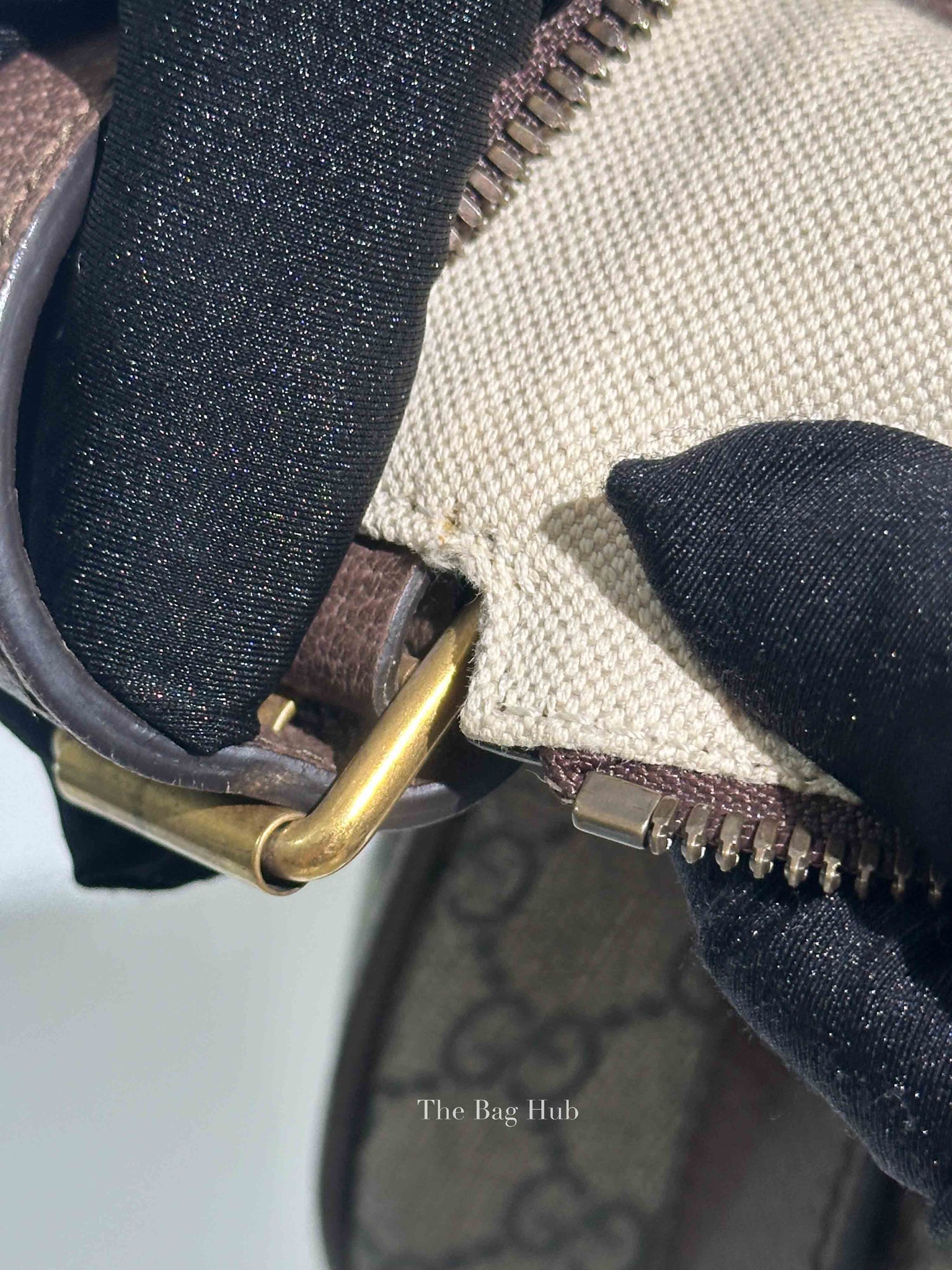 Gucci Brown GG Supreme Web Small Ophidia Half Moon Hobo Bag
