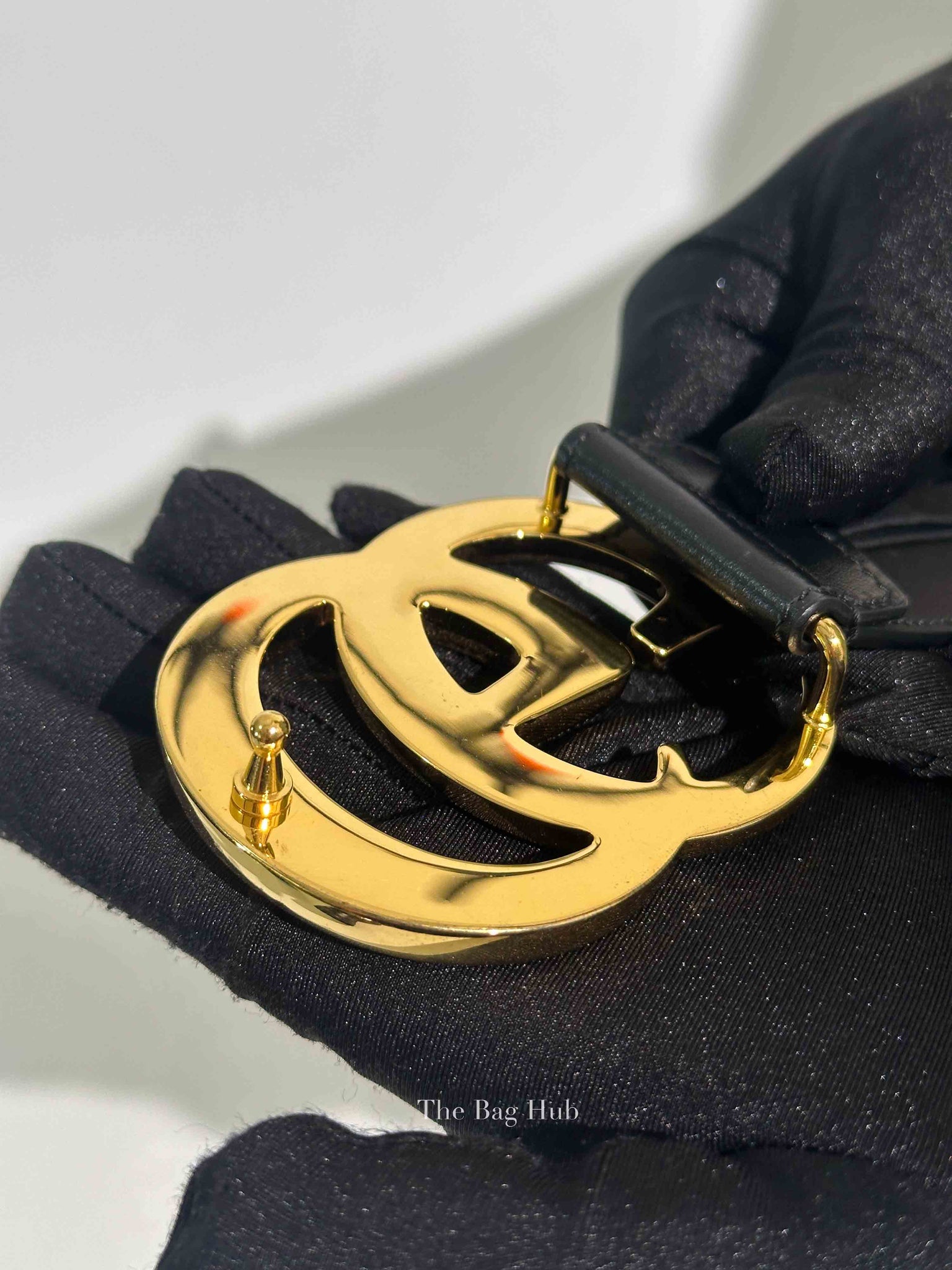 Gucci Black GG Marmont Leather 40mm Belt with Shiny Buckle Size 95