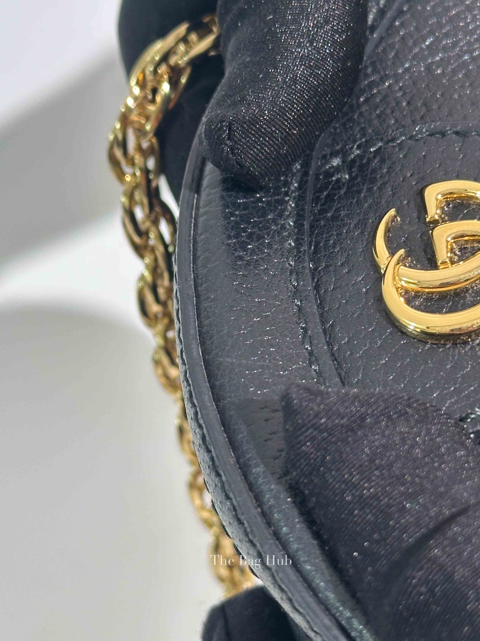 Gucci Black Leather Web Ophidia Round Mini Shoulder Bag