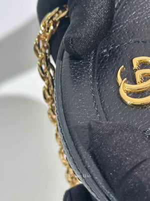 Gucci Black Leather Web Ophidia Round Mini Shoulder Bag