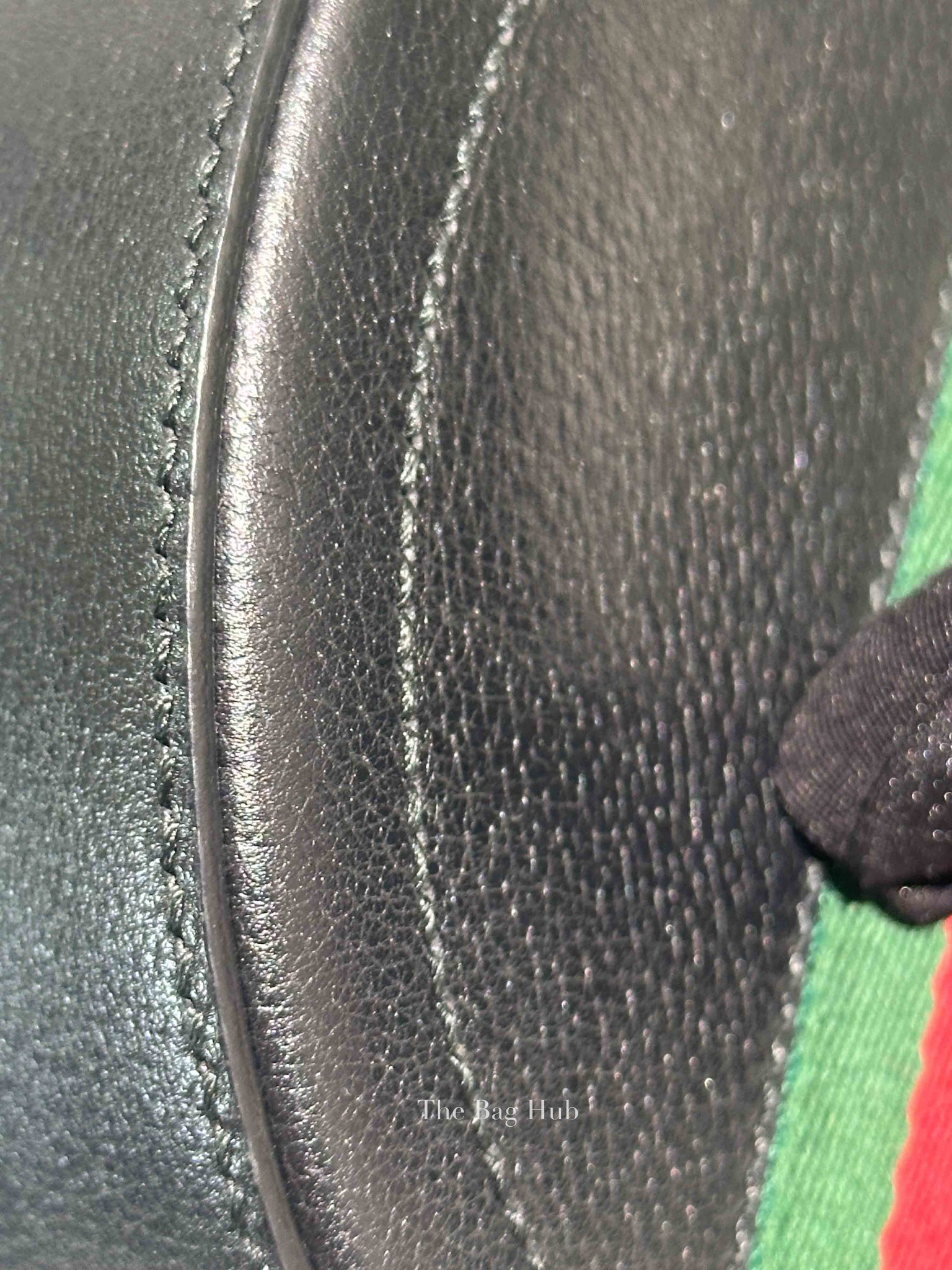 Gucci Black Leather Web Ophidia Round Mini Shoulder Bag