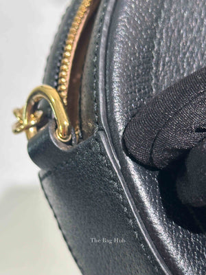 Gucci Black Leather Web Ophidia Round Mini Shoulder Bag