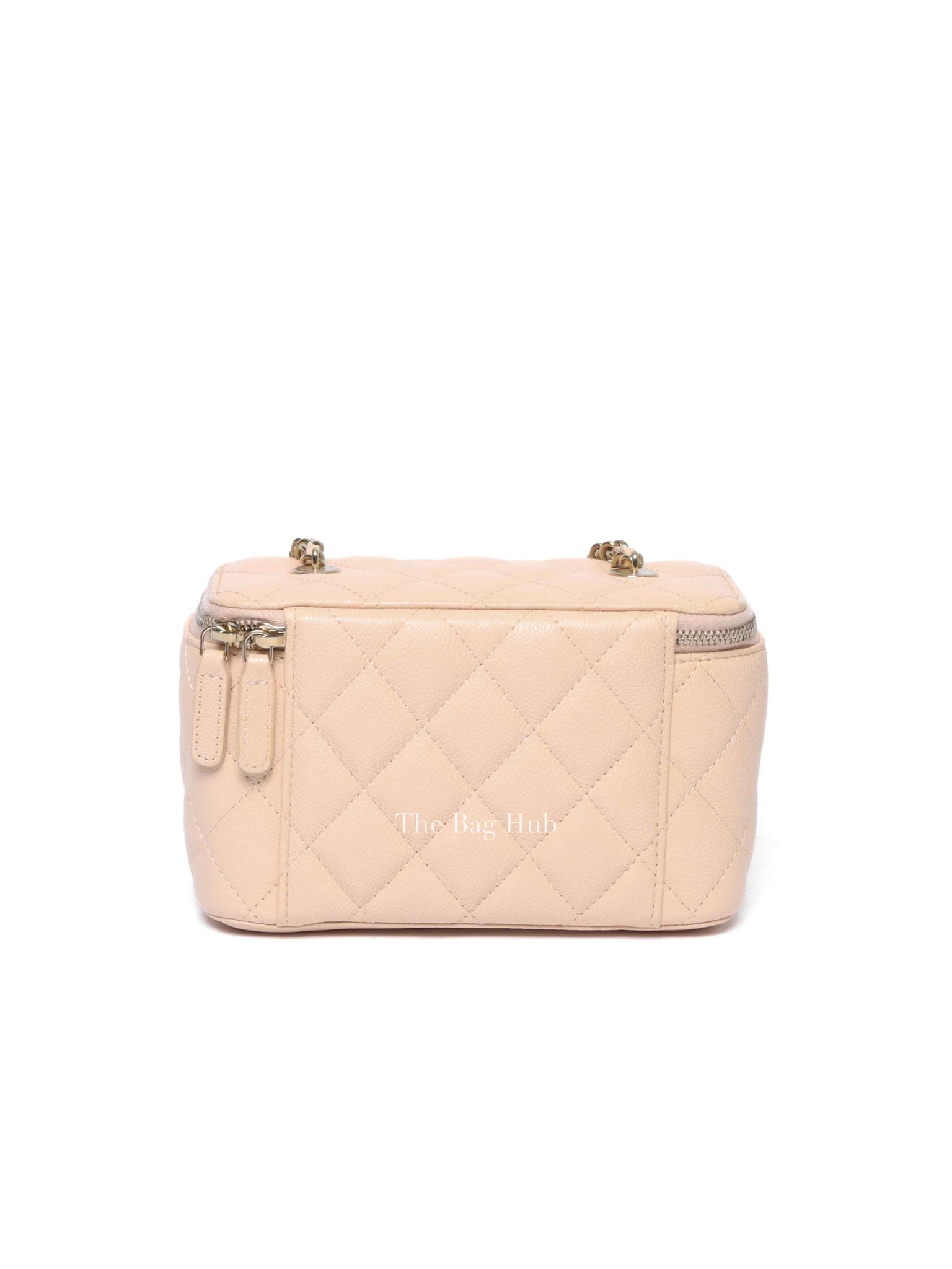 Chanel Beige Caviar Quilted Leather Small Vanity Case Chain Bag