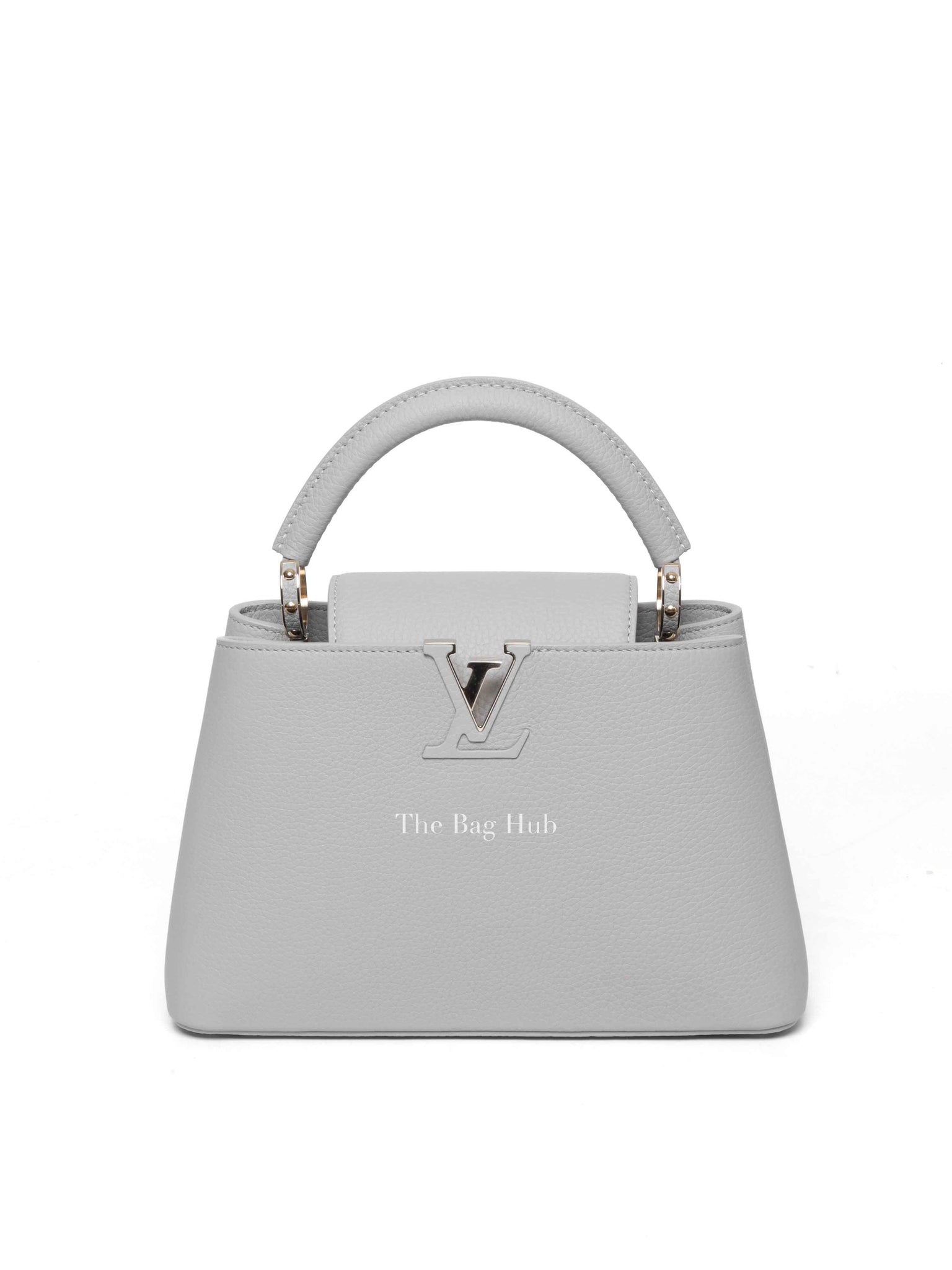 Louis Vuitton Flint Grey Grain Taurillon Capucines BB Handbag