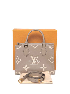 Louis Vuitton Dove/Cream Bicolor Monogram Empreinte Leather OnTheGo PM Bag