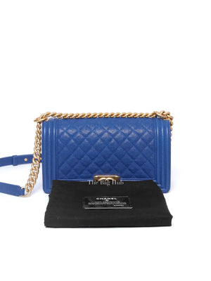 Chanel Royal Blue Caviar Old Medium Le Boy GHW
