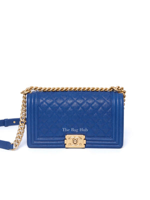 Chanel Royal Blue Caviar Old Medium Le Boy GHW
