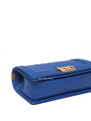 Chanel Royal Blue Caviar Old Medium Le Boy GHW