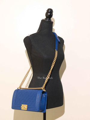 Chanel Royal Blue Caviar Old Medium Le Boy GHW