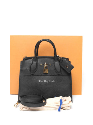 Louis Vuitton Black Taurillon City Steamer PM Bag