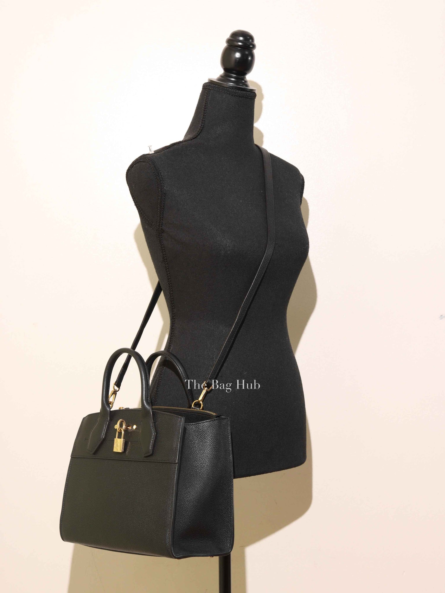 Louis Vuitton Black Taurillon City Steamer PM Bag