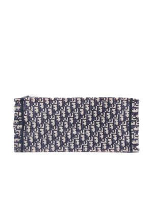 Christian Dior Ecru/Blue Oblique Embroidery Large Book Tote