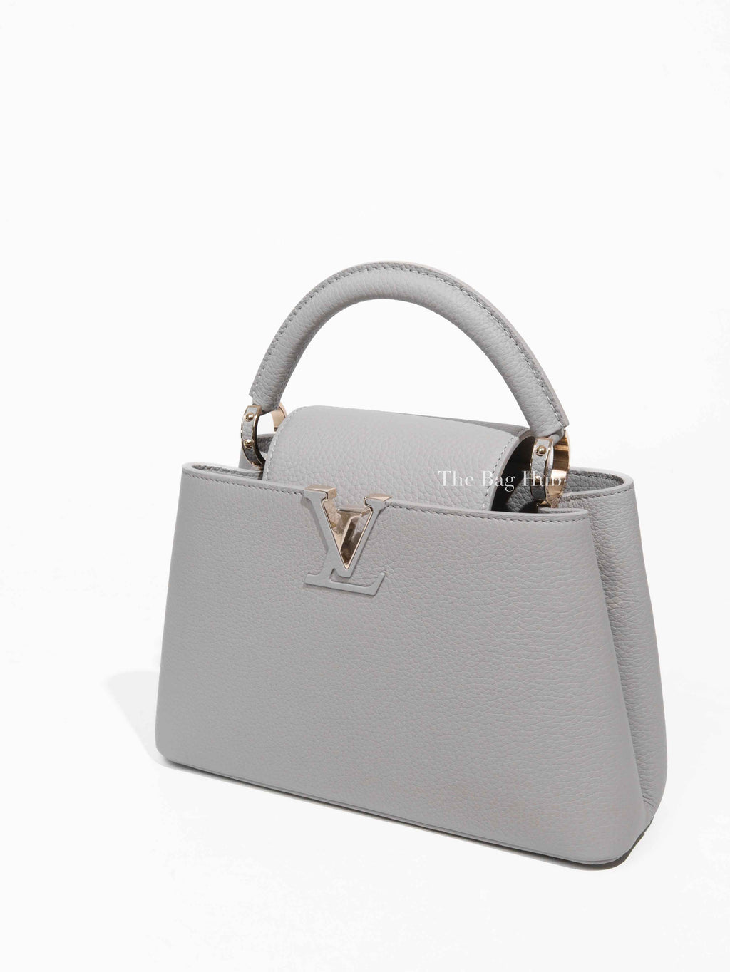 Louis Vuitton Flint Grey Grain Taurillon Capucines BB Handbag