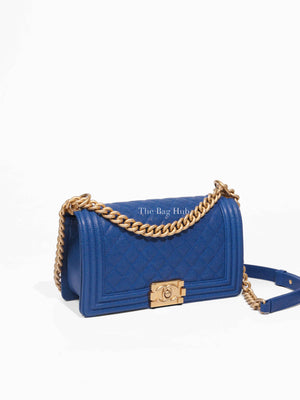 Chanel Royal Blue Caviar Old Medium Le Boy GHW