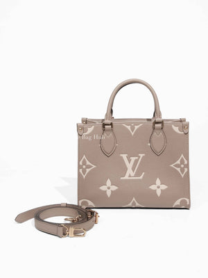 Louis Vuitton Dove/Cream Bicolor Monogram Empreinte Leather OnTheGo PM Bag