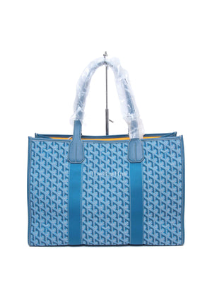 Goyard Ocean Blue Jacquard Villette MM Tote Bag