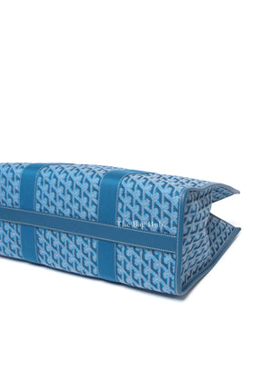 Goyard Ocean Blue Jacquard Villette MM Tote Bag