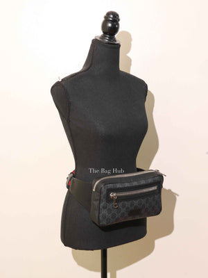 Gucci Black/Grey GG Supreme Web Belt Bag