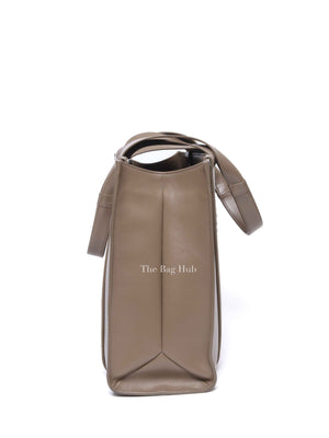 Chloe Taupe Leather Woody Embroidered Medium Tote Bag
