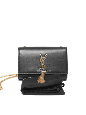 Saint Laurent Black Leather Small Monogram Kate Shoulder Bag