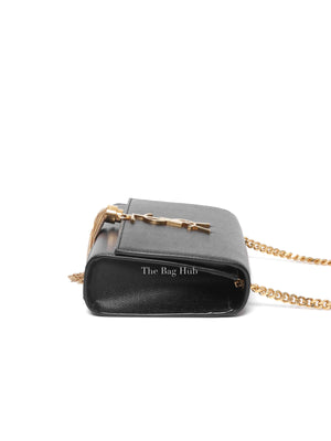 Saint Laurent Black Leather Small Monogram Kate Shoulder Bag