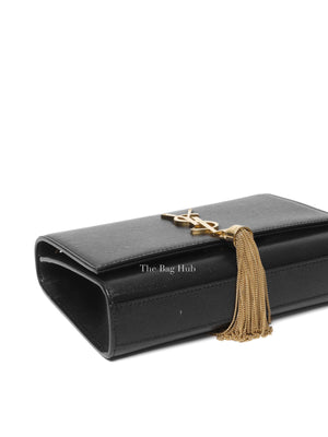 Saint Laurent Black Leather Small Monogram Kate Shoulder Bag