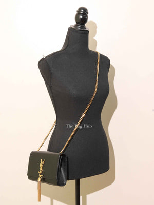 Saint Laurent Black Leather Small Monogram Kate Shoulder Bag