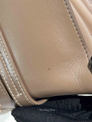 Chloe Taupe Leather Woody Embroidered Medium Tote Bag
