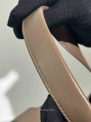 Chloe Taupe Leather Woody Embroidered Medium Tote Bag