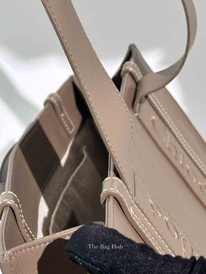 Chloe Taupe Leather Woody Embroidered Medium Tote Bag